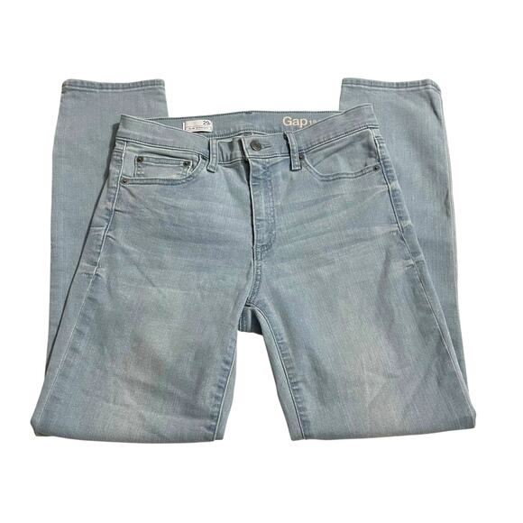 Gap 1969 Womens Jeans Size 29 Slim Straight Mid Rise Stretch Blue Denim Zip Fly - Picture 4 of 12